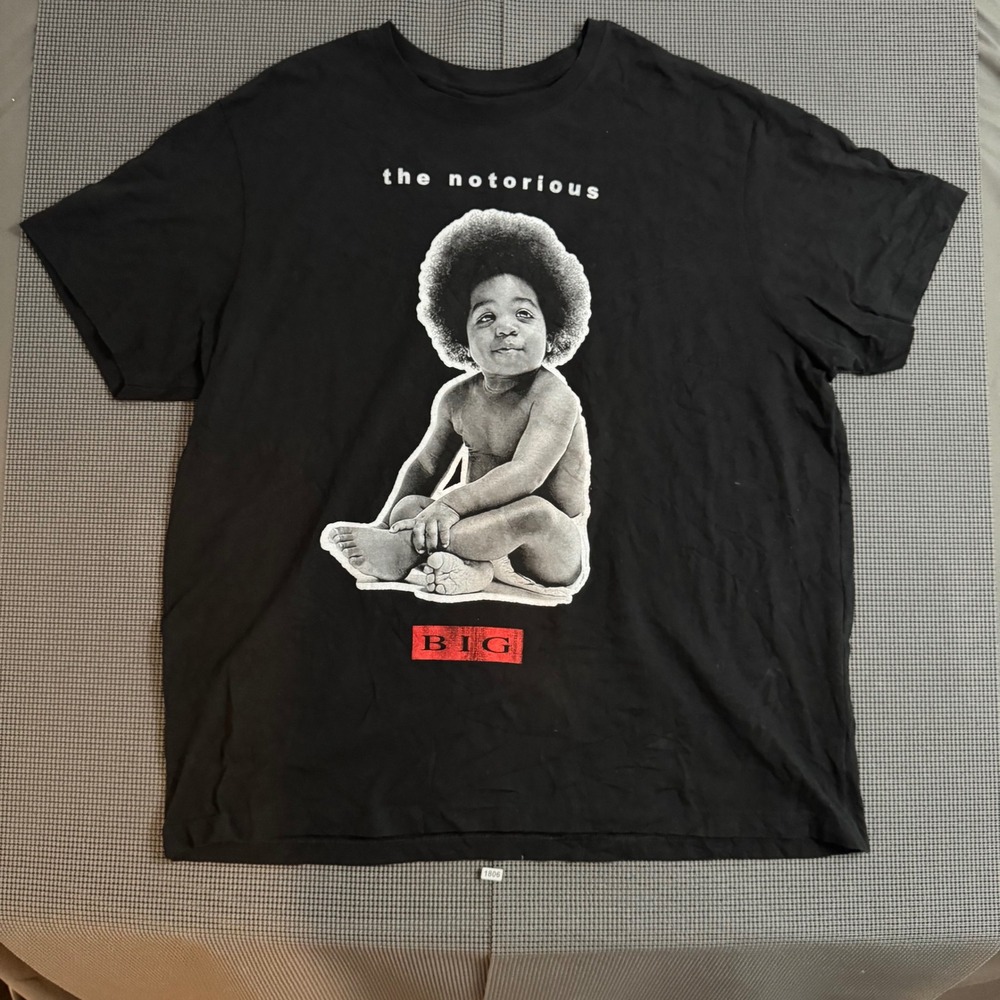 Notorious BIG Ready to Die Album Cover Graphic T-Shirt Black 3XL Biggie Smalls